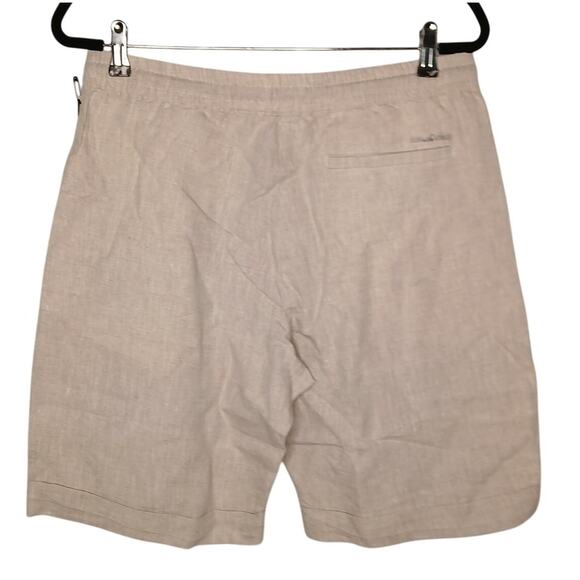 Ably Filium Activated 100% Linen Tie Elastic Waist Bermuda Pull on Shorts NWT L - Picture 2 of 14